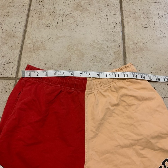 STREETWEAR SOCIETY Active Colorblock Red Beige Brooklyn Shorts M/M - Picture 5 of 7
